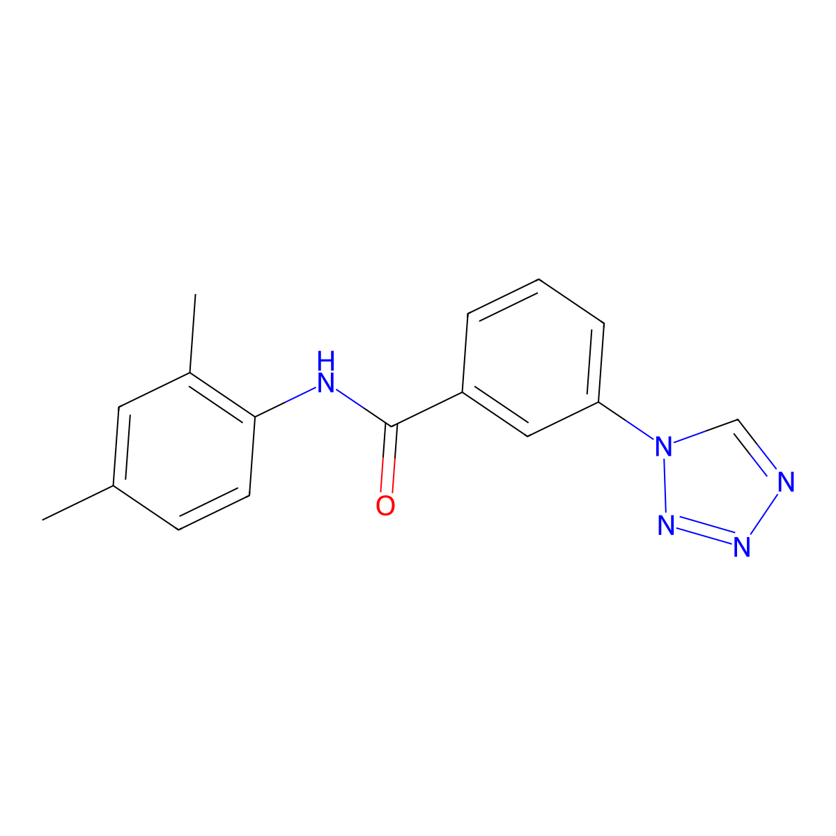 N-(2,4-dimethylphenyl)-3-(1H-1,2,3,4-tetrazol-1-yl)benzamide molecular structure, CAS 484039-43-2