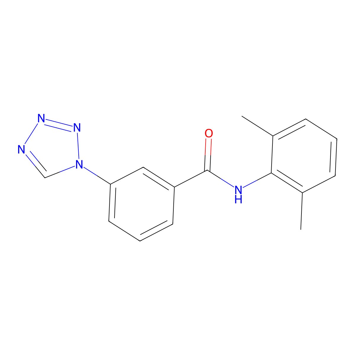 N-(2,6-dimethylphenyl)-3-(1H-tetrazol-1-yl)benzamide molecular structure, CAS 484039-47-6