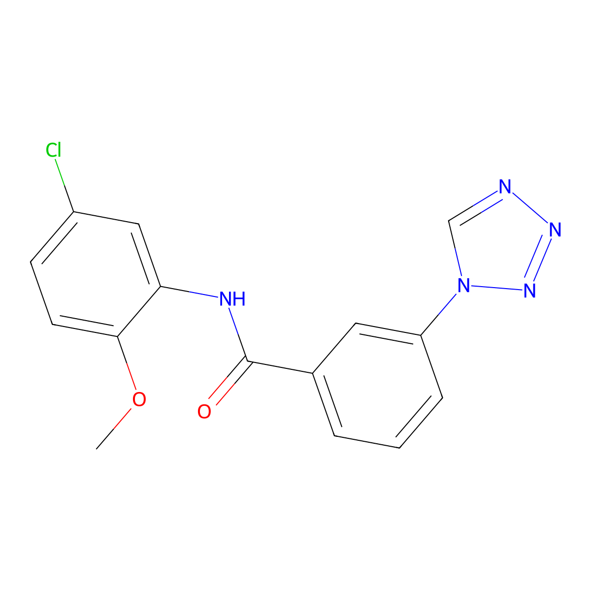 N-(5-chloro-2-methoxyphenyl)-3-(1H-tetrazol-1-yl)benzamide molecular structure, CAS 484039-50-1