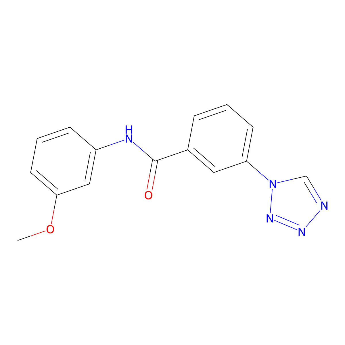 N-(3-methoxyphenyl)-3-(1H-tetrazol-1-yl)benzamide molecular structure, CAS 484039-52-3