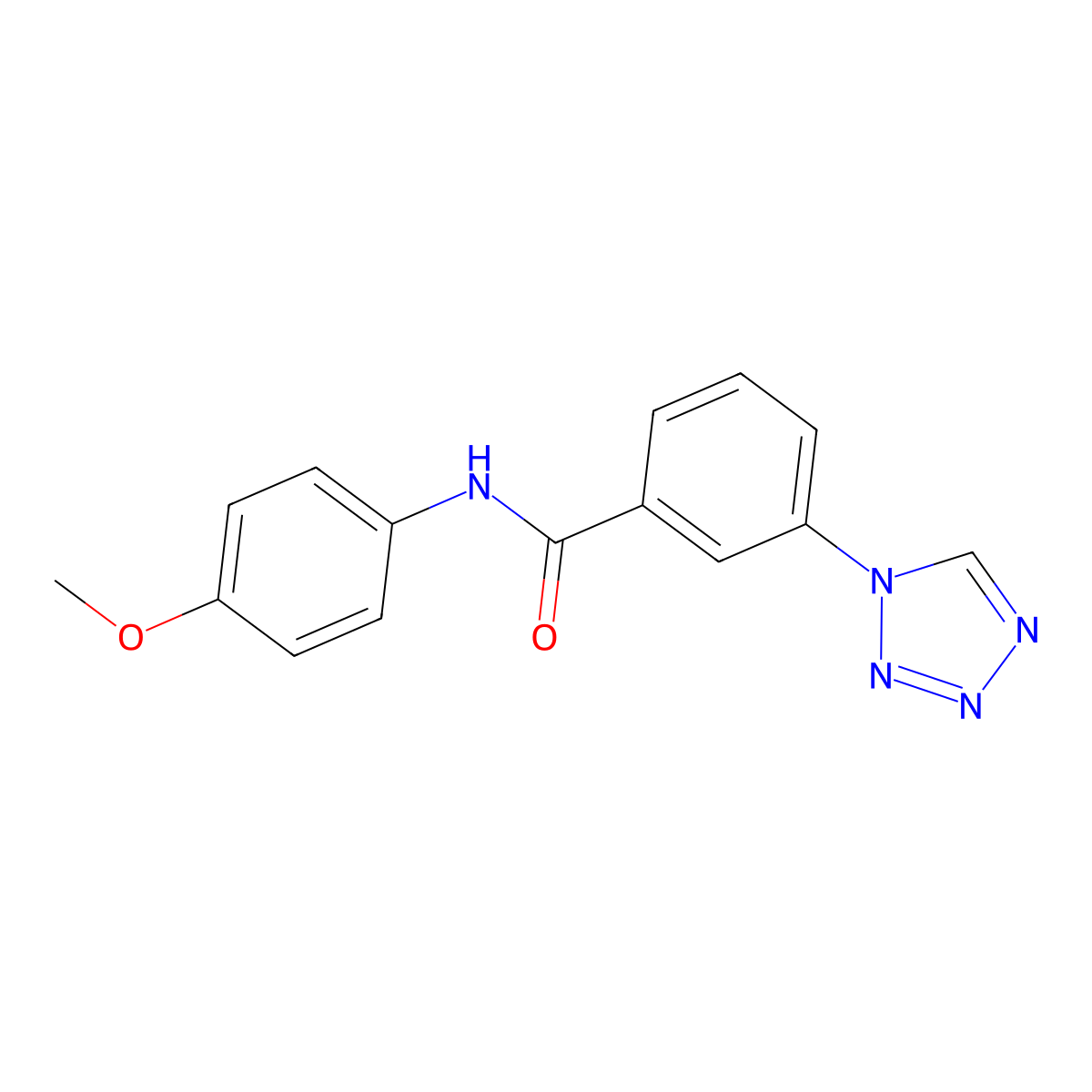 N-(4-Methoxy-phenyl)-3-tetrazol-1-yl-benzamide molecular structure, CAS 484039-53-4
