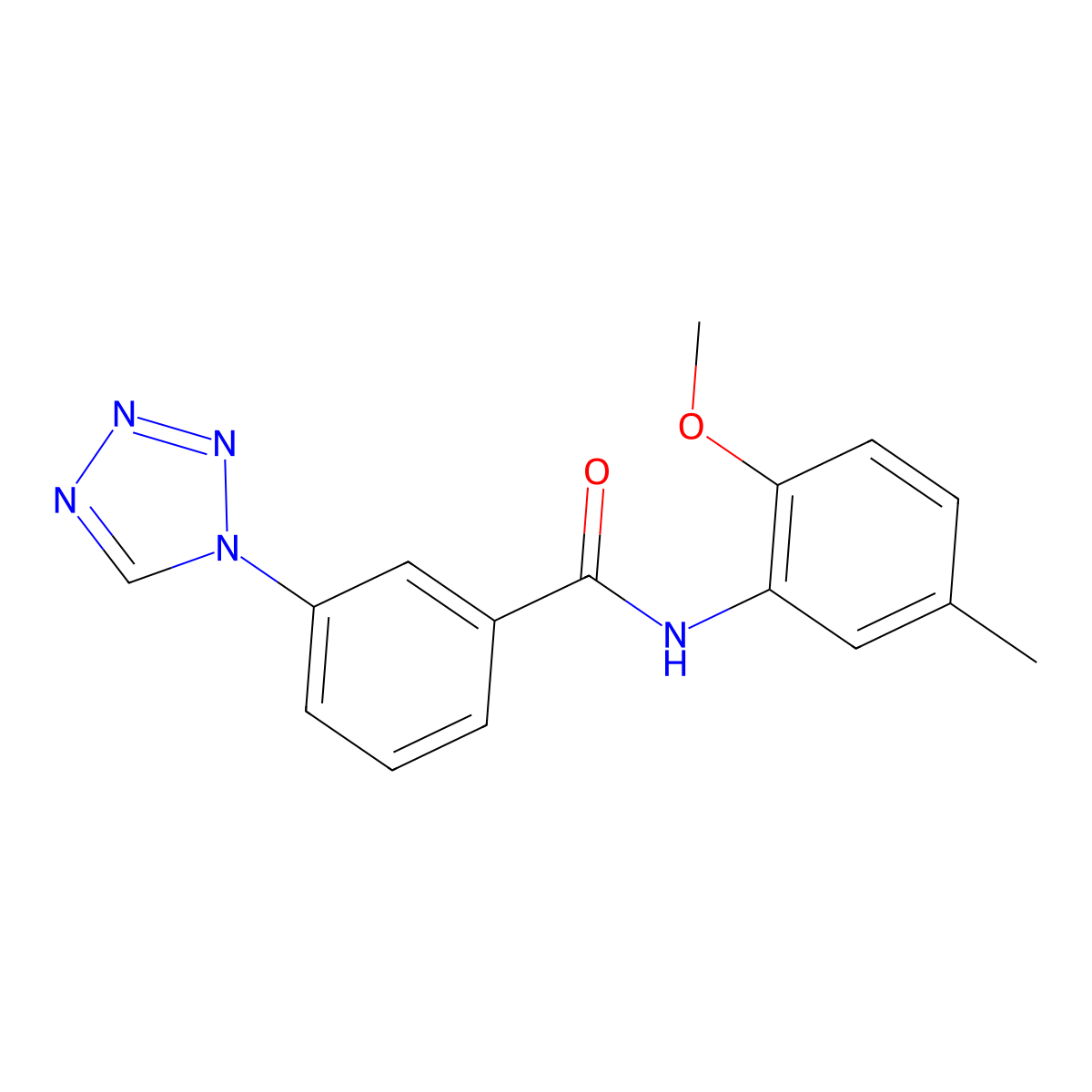 N-(2-methoxy-5-methylphenyl)-3-(1H-tetrazol-1-yl)benzamide molecular structure, CAS 484039-55-6