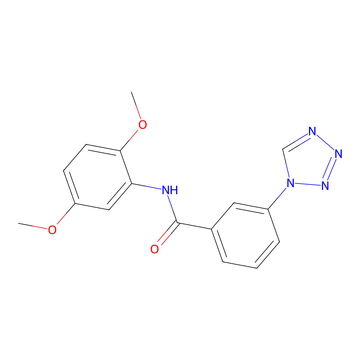 N-(2,5-dimethoxyphenyl)-3-(tetrazol-1-yl)benzamide molecular structure, CAS 484039-56-7