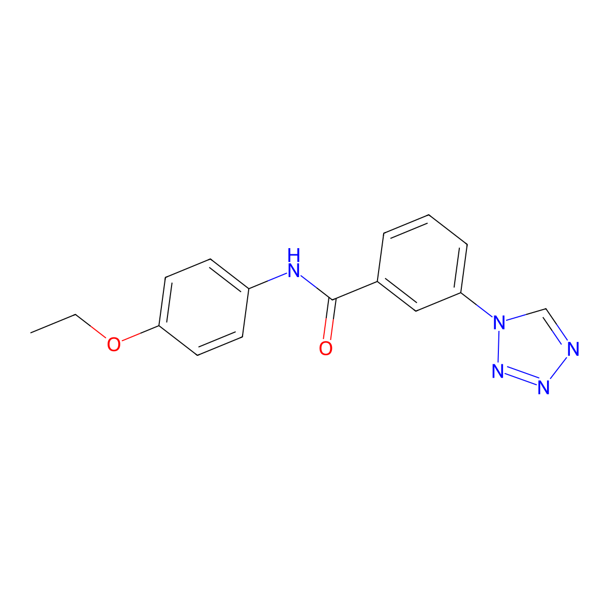 N-(4-ethoxyphenyl)-3-(1H-tetrazol-1-yl)benzamide molecular structure, CAS 484039-58-9