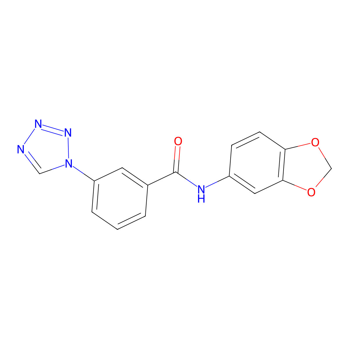 N-(1,3-benzodioxol-5-yl)-3-(1H-tetrazol-1-yl)benzamide molecular structure, CAS 484039-60-3