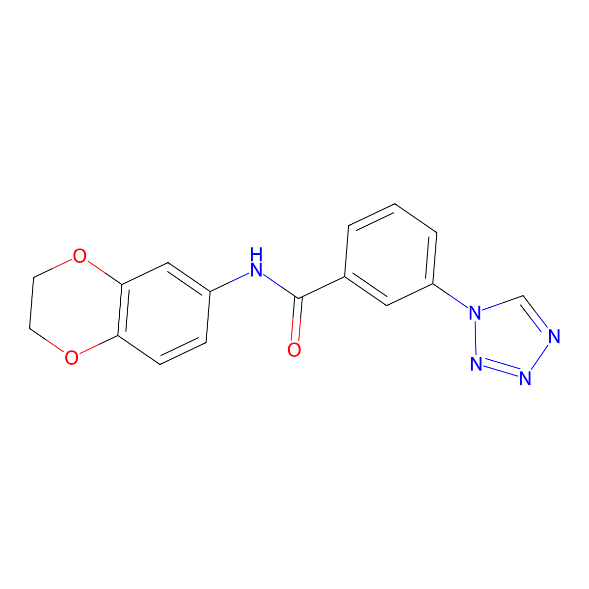 N-(2,3-dihydro-1,4-benzodioxin-6-yl)-3-(1H-tetrazol-1-yl)benzamide molecular structure, CAS 484039-61-4