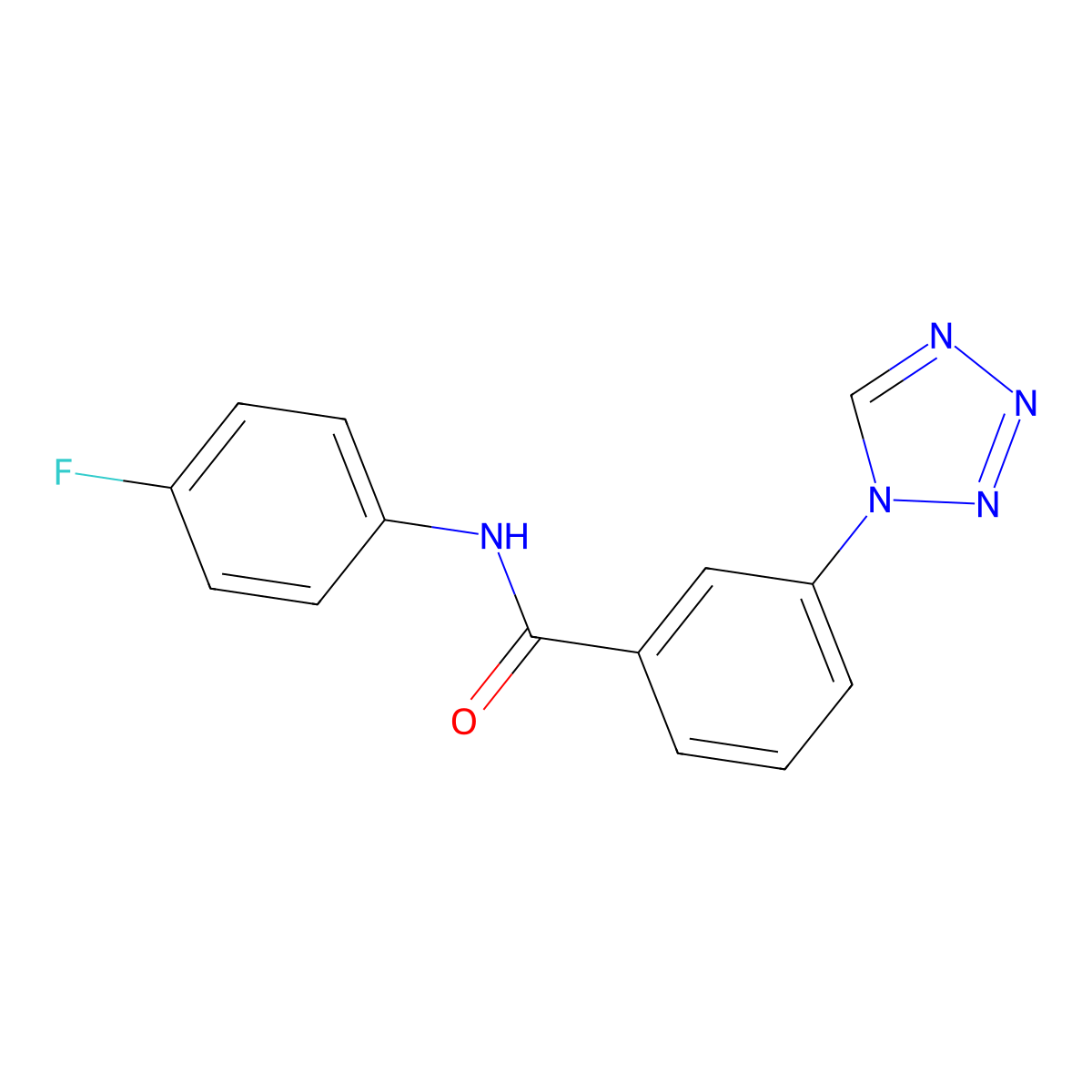 N-(4-fluorophenyl)-3-(1H-tetrazol-1-yl)benzamide molecular structure, CAS 484039-62-5