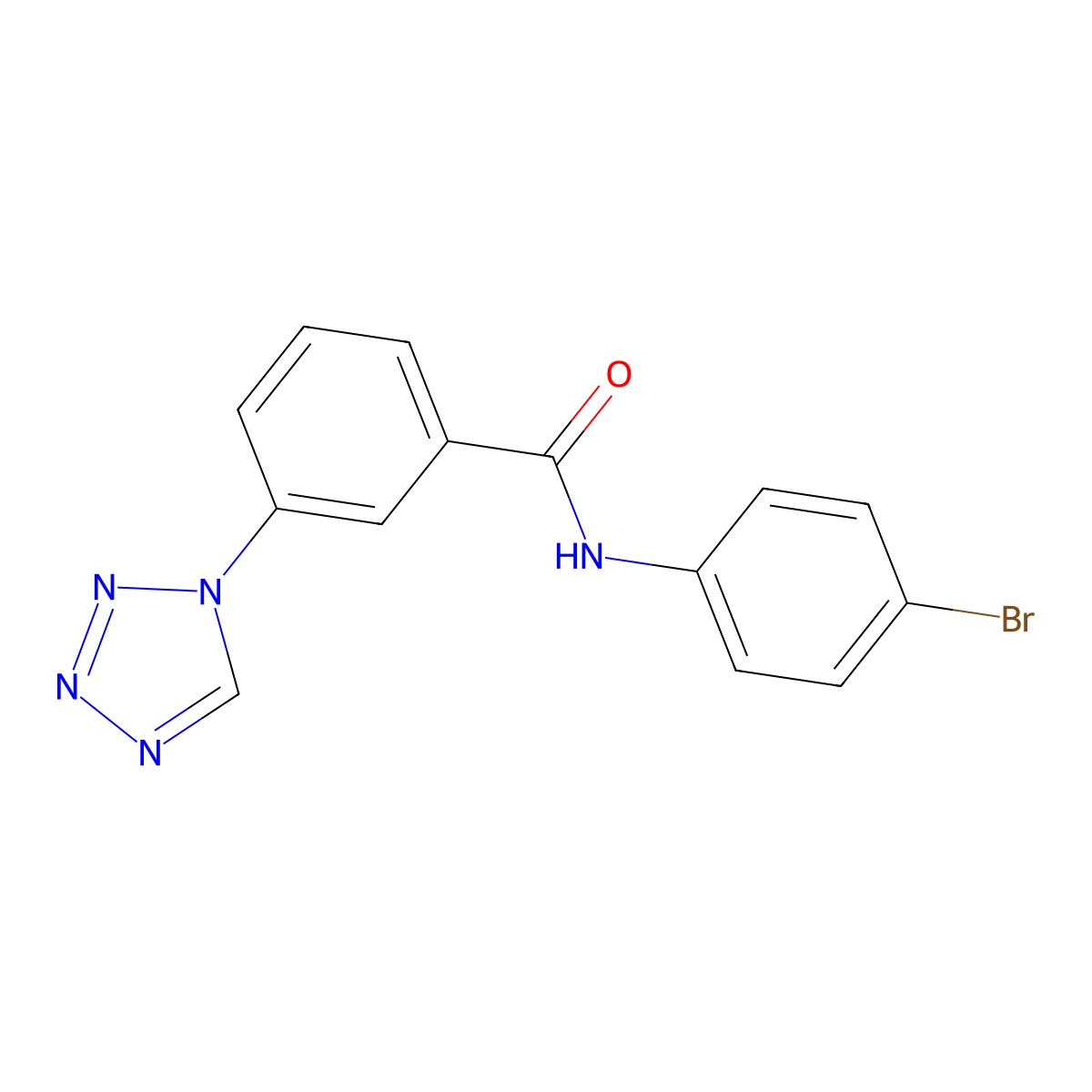 N-(4-bromophenyl)-3-(1H-tetrazol-1-yl)benzamide molecular structure, CAS 484039-66-9