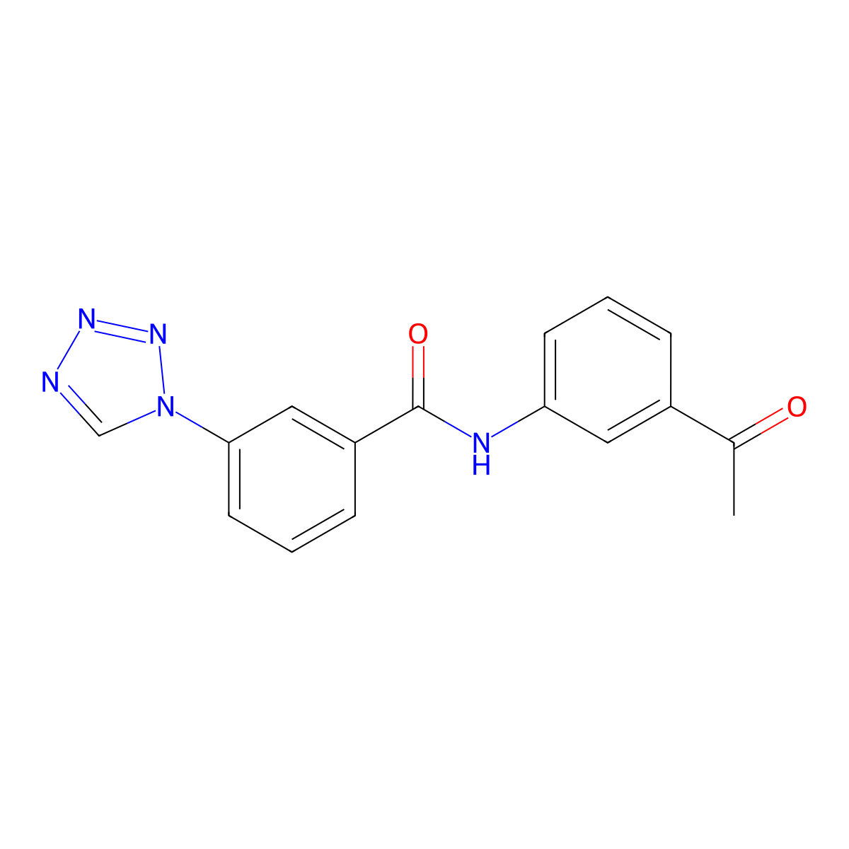 N-(3-acetylphenyl)-3-(1H-tetrazol-1-yl)benzamide molecular structure, CAS 484039-67-0
