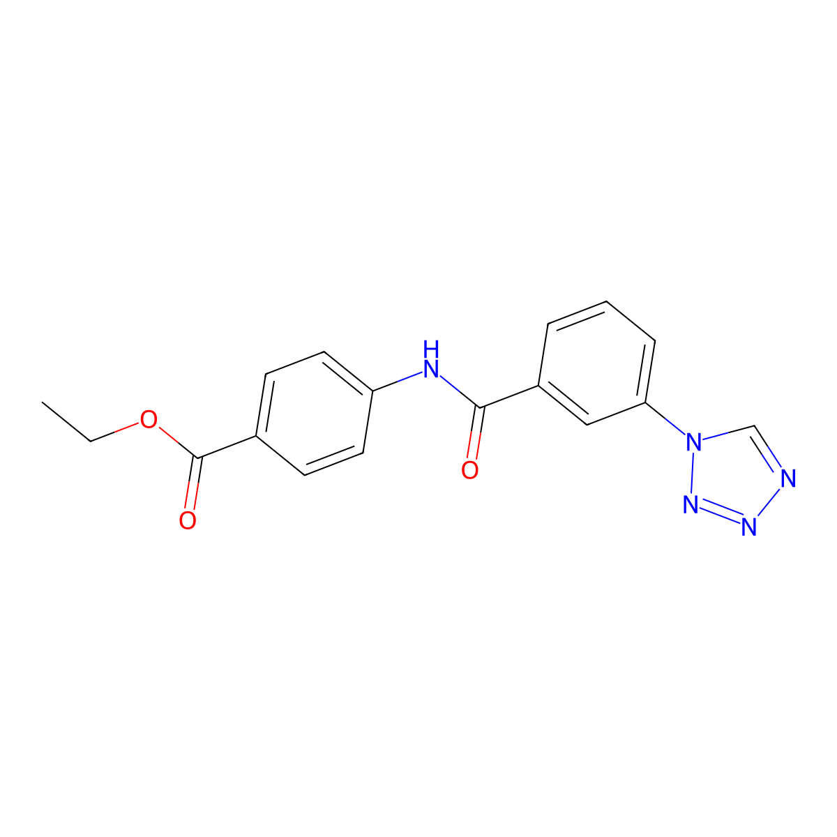 Ethyl 4-[[3-(tetrazol-1-yl)benzoyl]amino]benzoate molecular structure, CAS 484039-70-5