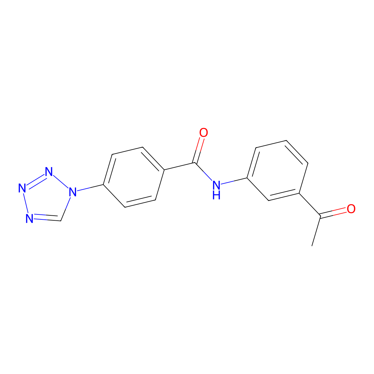 N-(3-acetylphenyl)-4-(1H-tetrazol-1-yl)benzamide molecular structure, CAS 484040-21-3