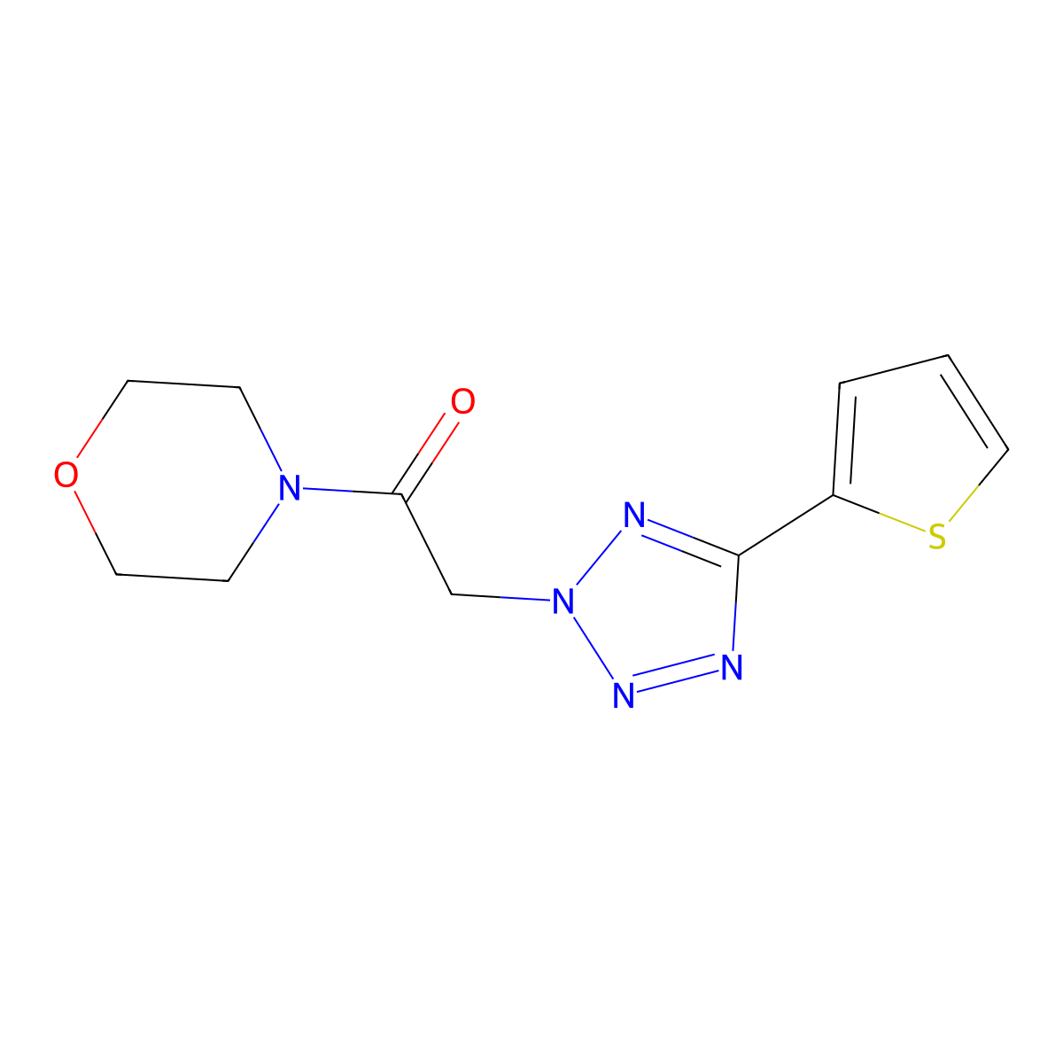 1-Morpholin-4-yl-2-(5-thiophen-2-yltetrazol-2-yl)ethanone molecular structure, CAS 484041-98-7