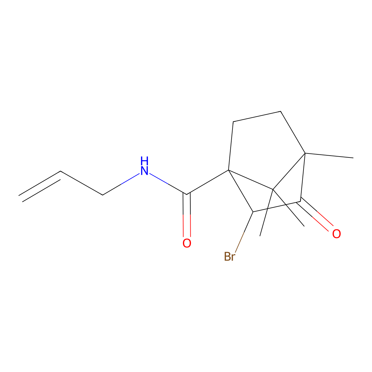 N-allyl-2-bromo-4,7,7-trimethyl-3-oxobicyclo[2.2.1]heptane-1-carboxamide molecular structure, CAS 484048-57-9