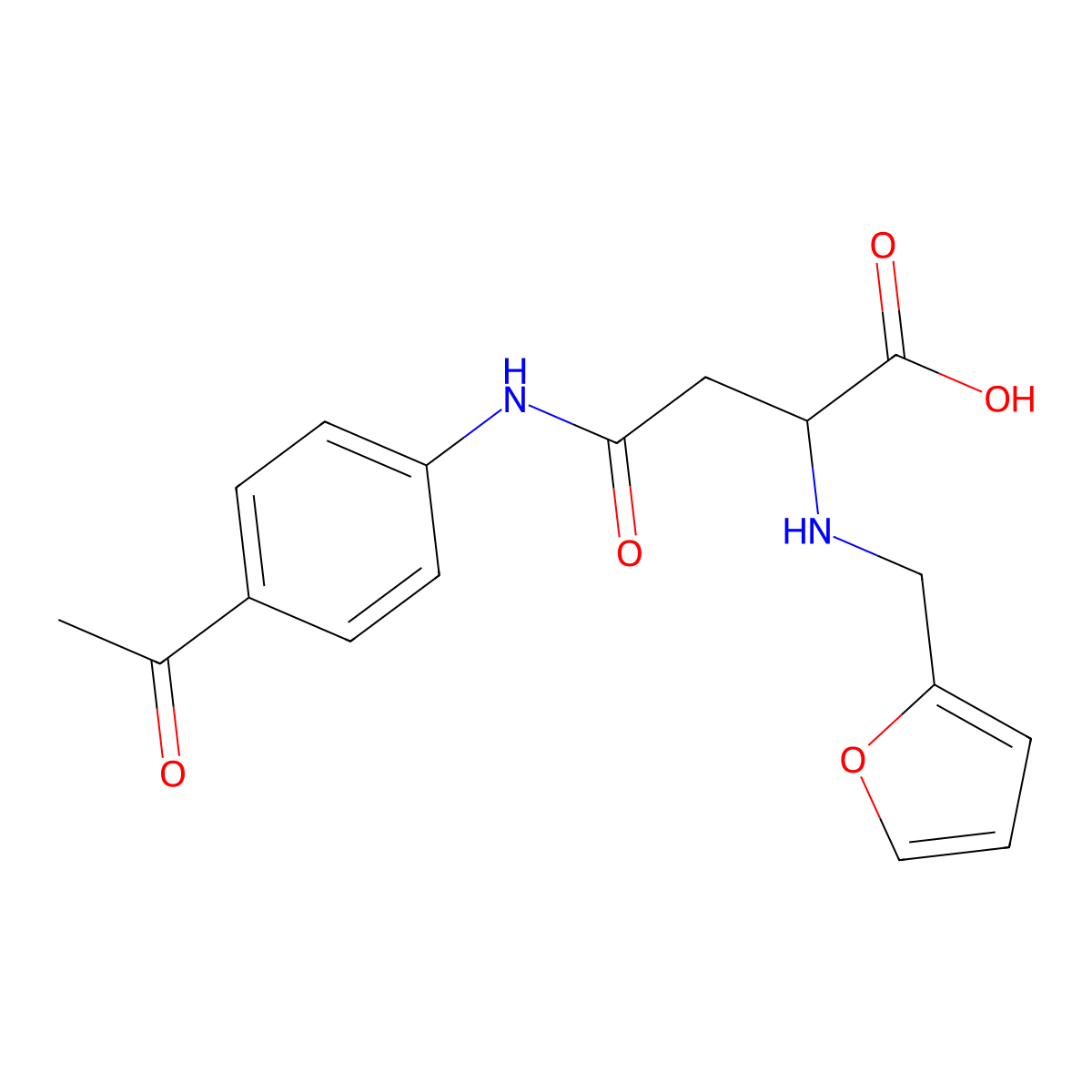 4-(4-Acetylanilino)-2-(furan-2-ylmethylamino)-4-oxobutanoic acid molecular structure, CAS 484048-78-4
