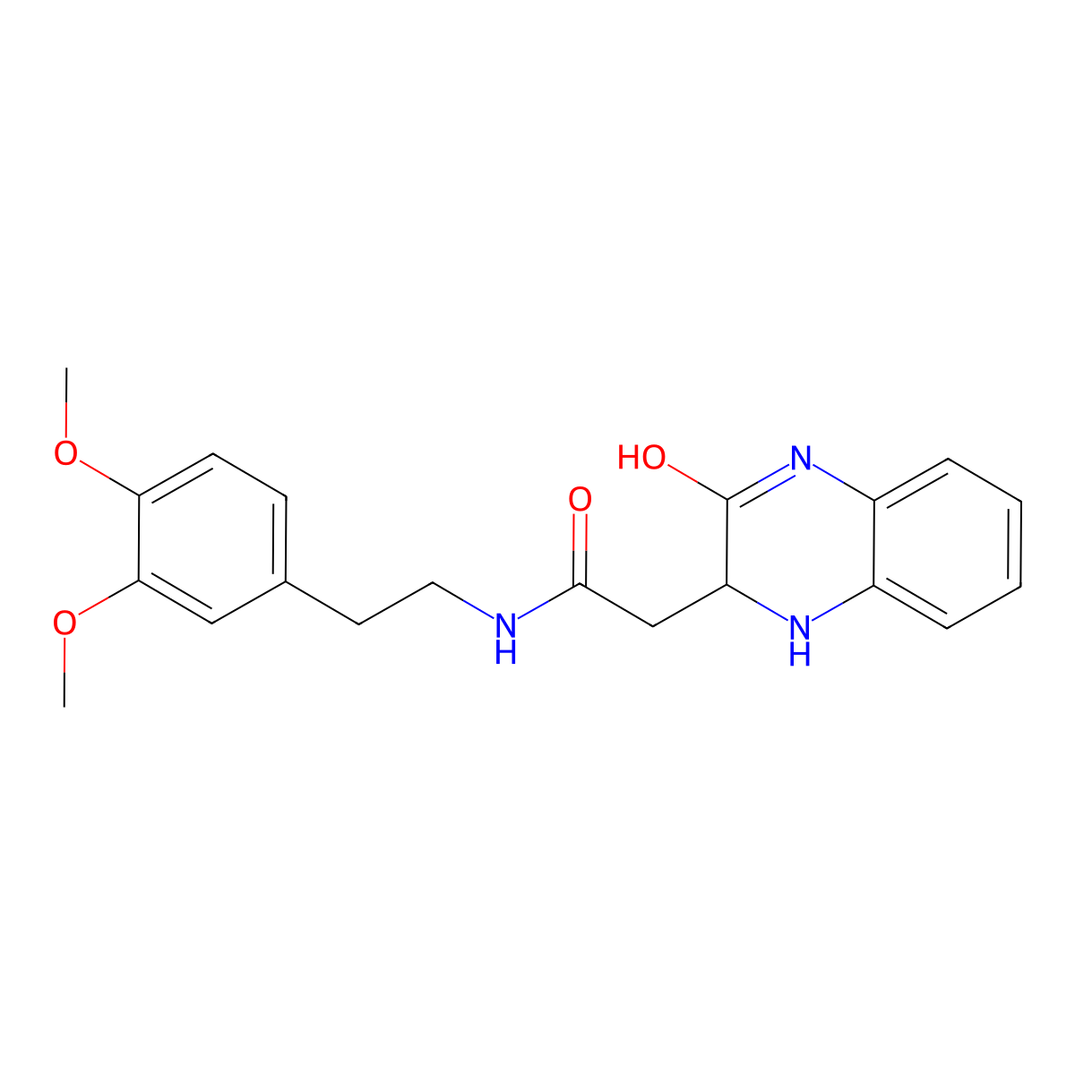 N-[2-(3,4-dimethoxyphenyl)ethyl]-2-(3-oxo-1,2,3,4-tetrahydroquinoxalin-2-yl)acetamide molecular structure, CAS 484049-26-5