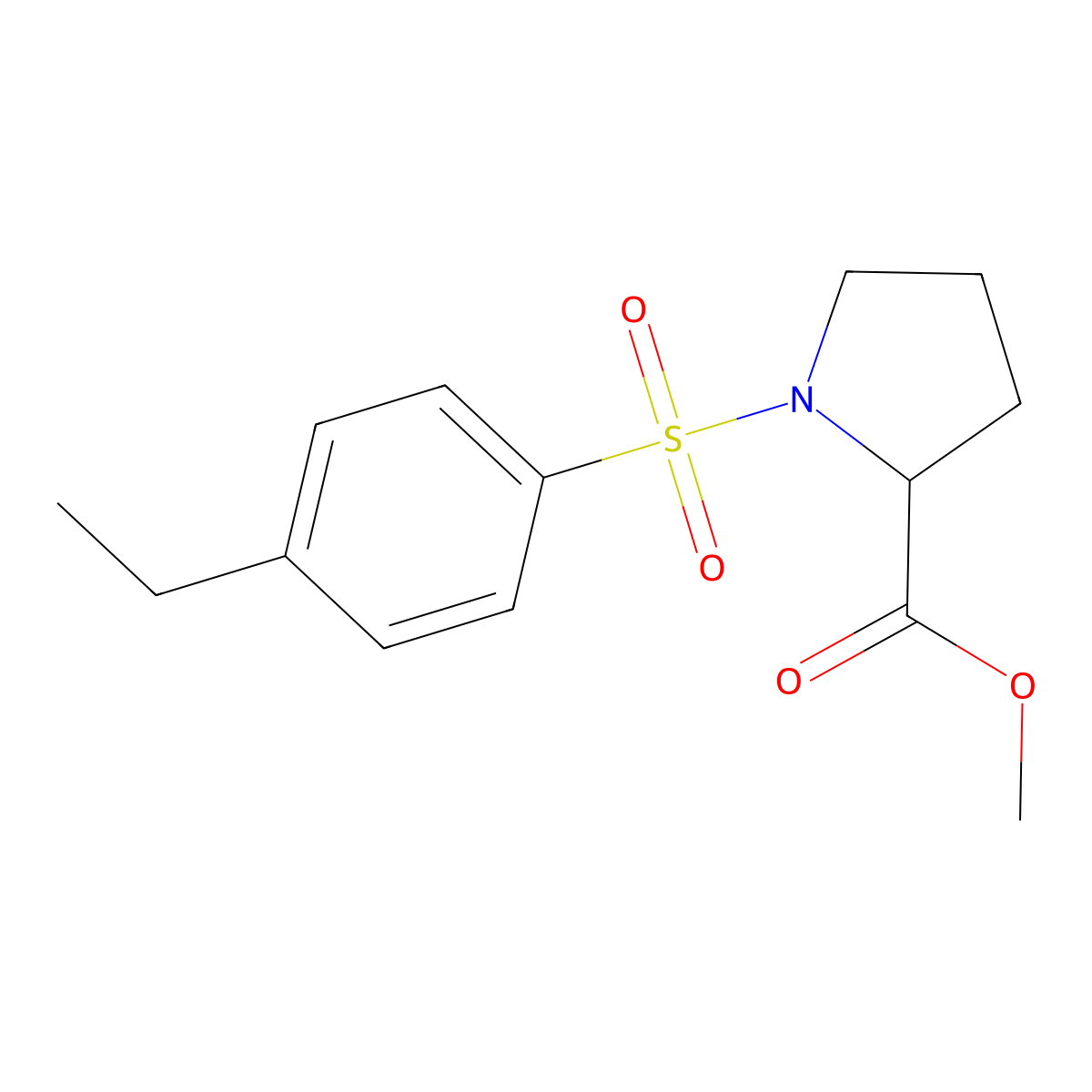 Methyl 1-[(4-ethylphenyl)sulfonyl]prolinate molecular structure, CAS 484049-67-4