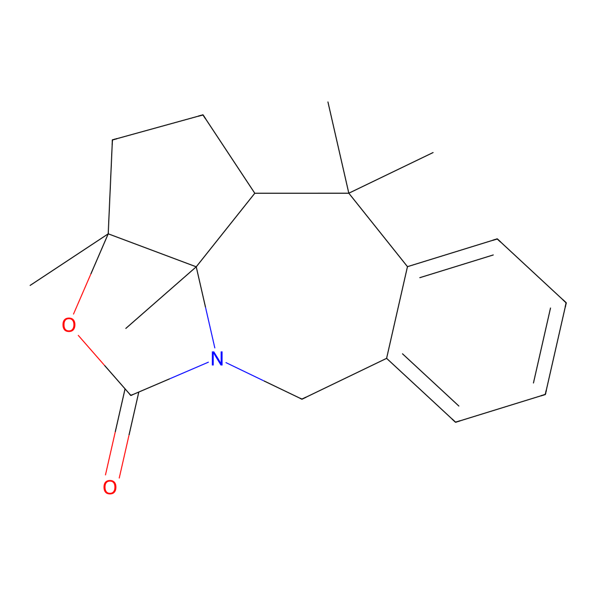2a,5,5,10b-Tetramethyl-3,4,4a,5,10,10b-hexahydro-2ah-2-oxa-10a-aza-benzo[g]cyclopenta[cd]azulen-1-one molecular structure, CAS 484049-78-7