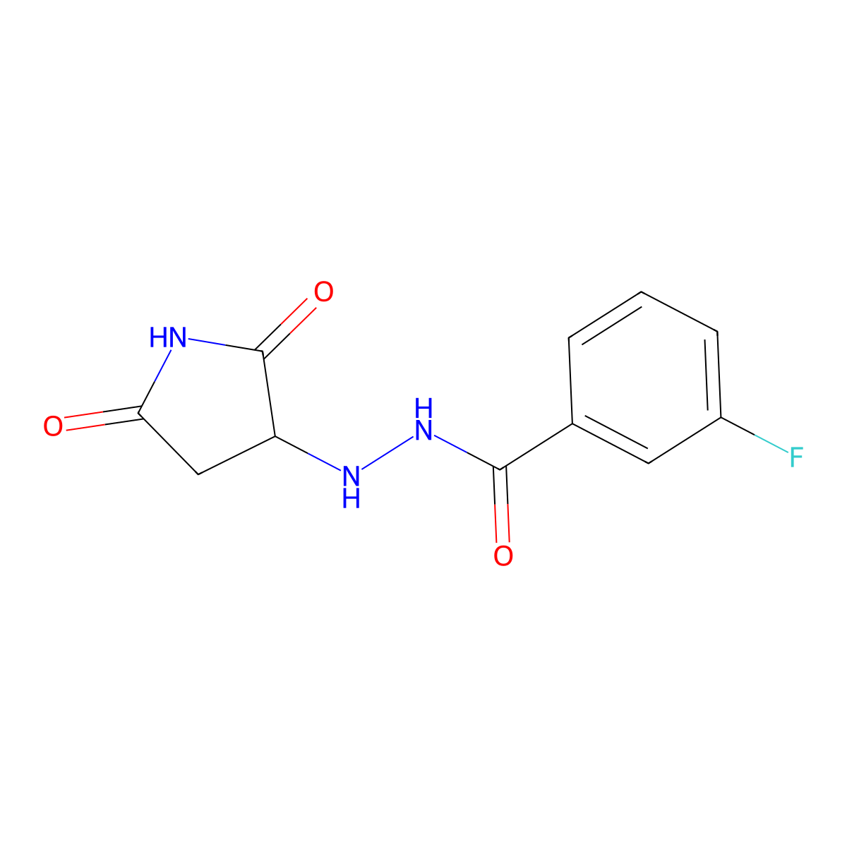 N'-(2,5-dioxopyrrolidin-3-yl)-3-fluorobenzohydrazide molecular structure, CAS 484049-92-5