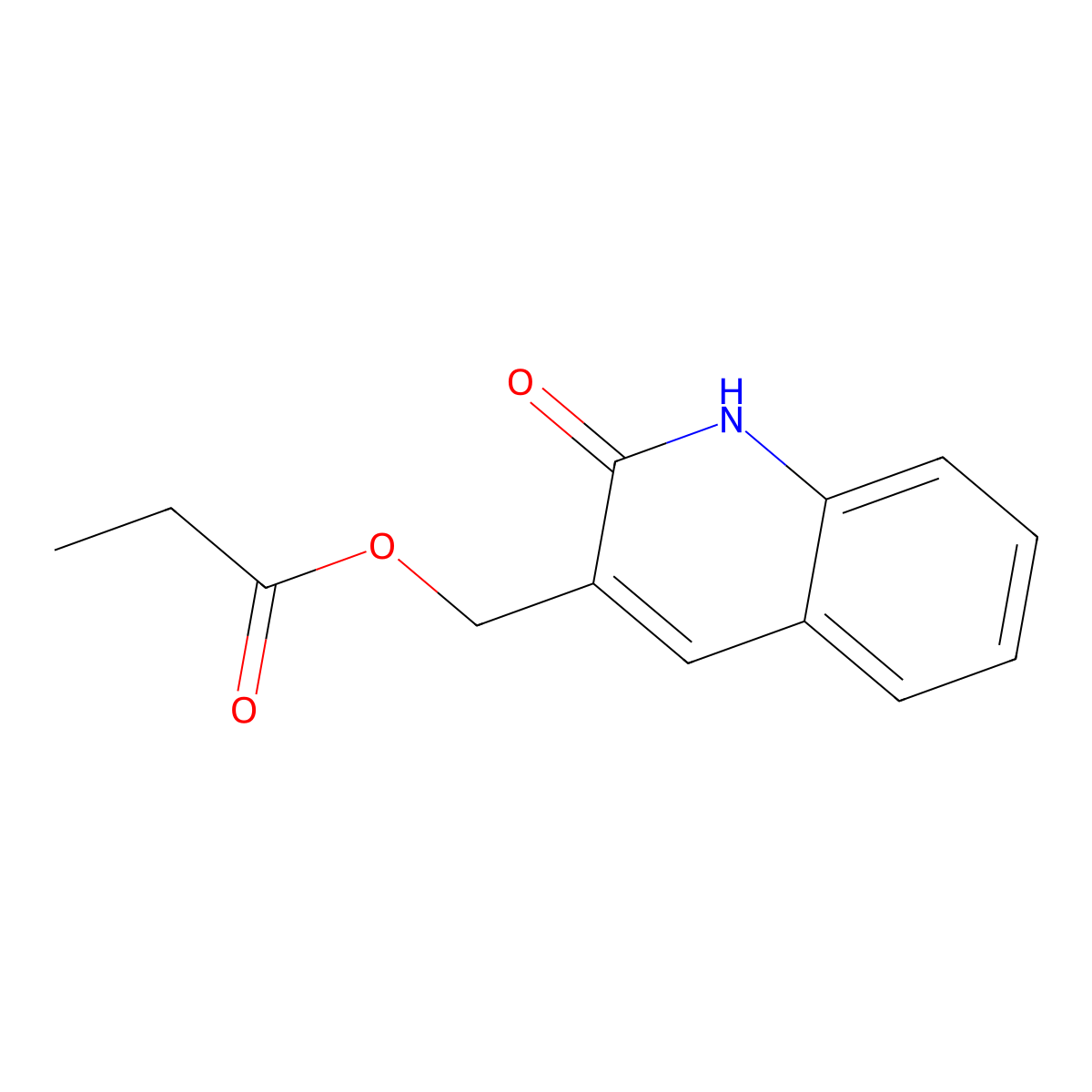 (2-oxo-1H-quinolin-3-yl)methyl propanoate molecular structure, CAS 484067-27-8