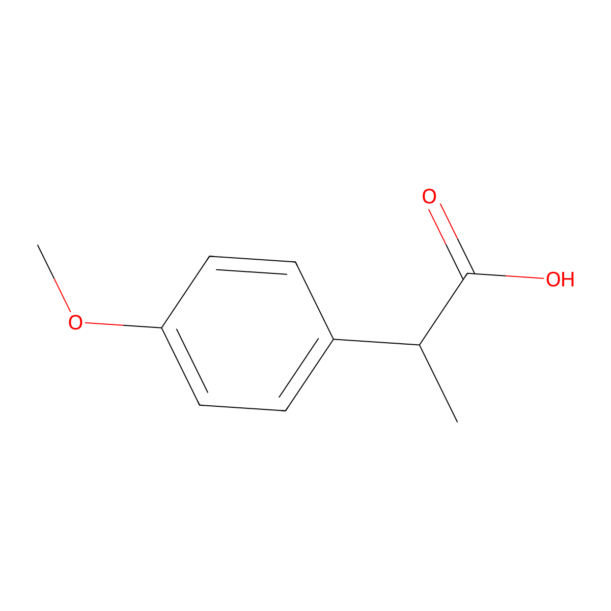(2R)-2-(4-methoxyphenyl)propanoic acid molecular structure, CAS 4842-49-3