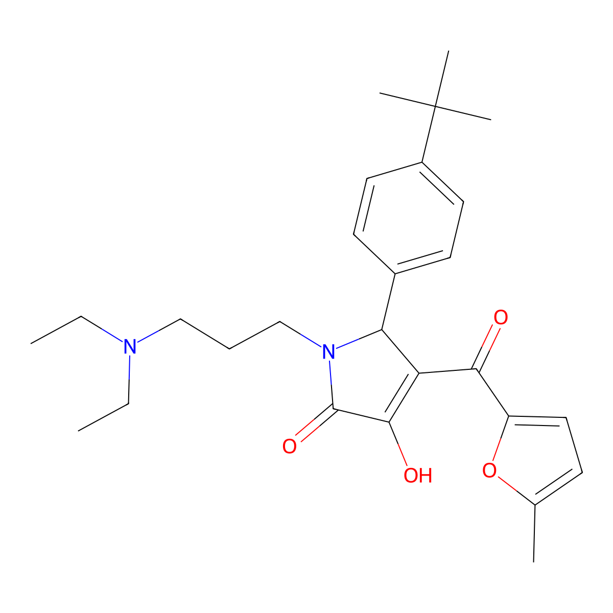 2-(4-tert-butylphenyl)-1-[3-(diethylamino)propyl]-4-hydroxy-3-(5-methylfuran-2-carbonyl)-2H-pyrrol-5-one molecular structure, CAS 4844-52-4