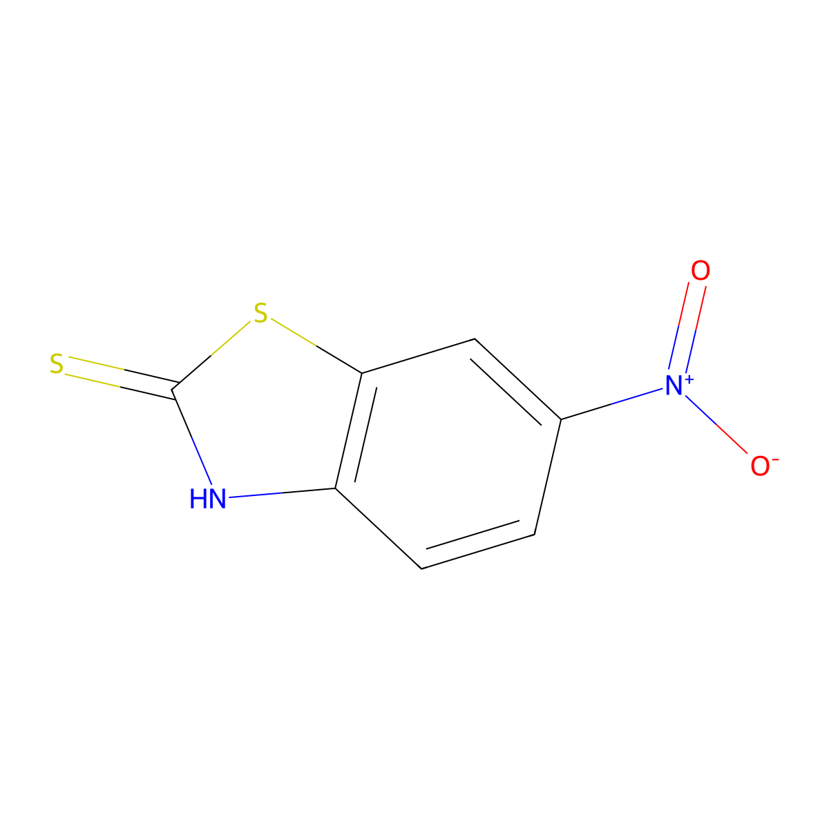 2(3H)-Benzothiazolethione, 6-nitro- molecular structure, CAS 4845-58-3