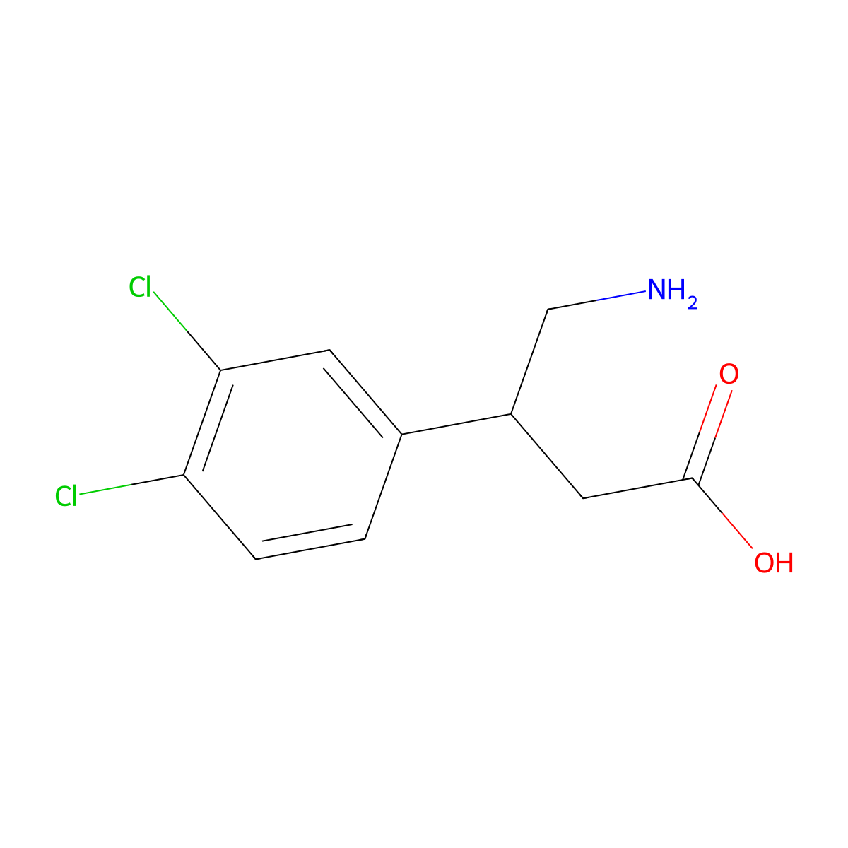 4-Amino-3-(3,4-dichlorophenyl)butanoic acid molecular structure, CAS 4846-95-1
