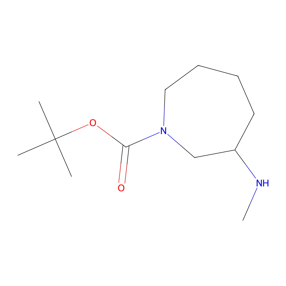 Tert-butyl 3-(methylamino)azepane-1-carboxylate molecular structure, CAS 484638-83-7