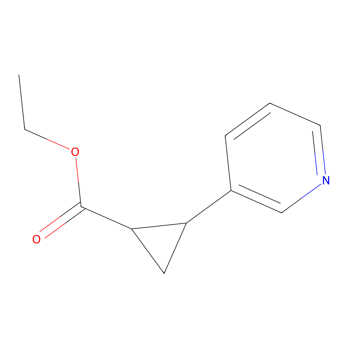 rel-(1R,2R)-Ethyl 2-(pyridin-3-yl)cyclopropanecarboxylate molecular structure, CAS 484654-39-9