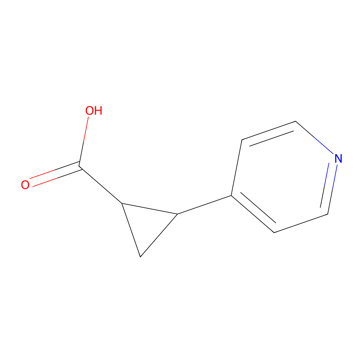 2-(Pyridin-4-yl)cyclopropane-1-carboxylic acid molecular structure, CAS 484654-49-1