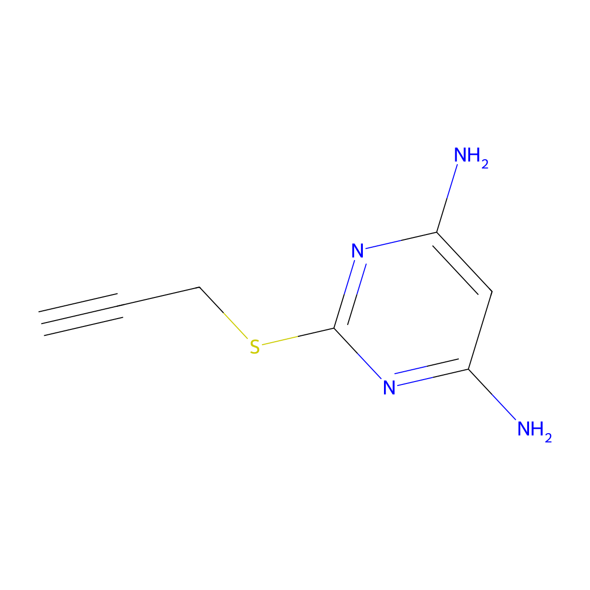 2-(Prop-2-yn-1-ylsulfanyl)pyrimidine-4,6-diamine molecular structure, CAS 484657-87-6