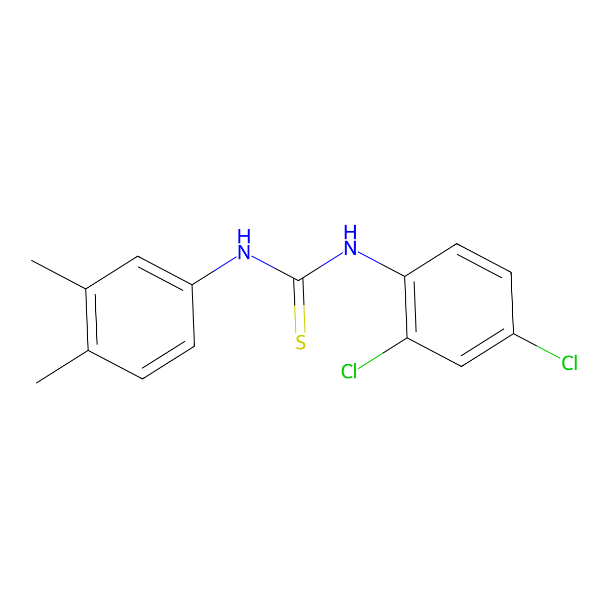 1-(2,4-Dichlorophenyl)-3-(3,4-dimethylphenyl)thiourea molecular structure, CAS 484661-46-3