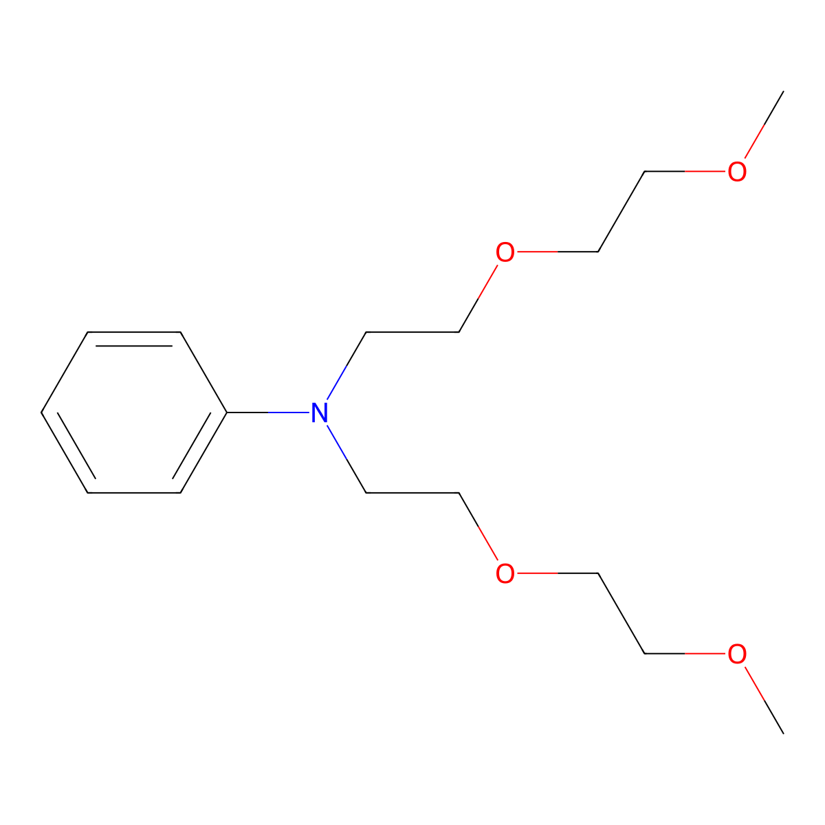 N,N-Bis(2-(2-methoxyethoxy)ethyl)aniline molecular structure, CAS 484679-02-9