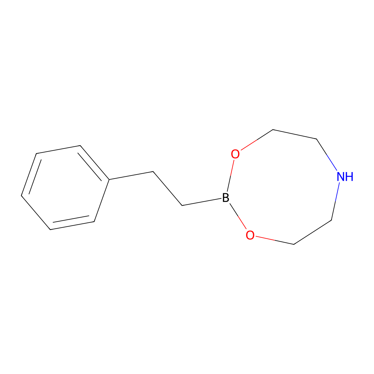2-(2-Phenylethyl)-1,3,6,2-dioxazaborocane molecular structure, CAS 4848-04-8