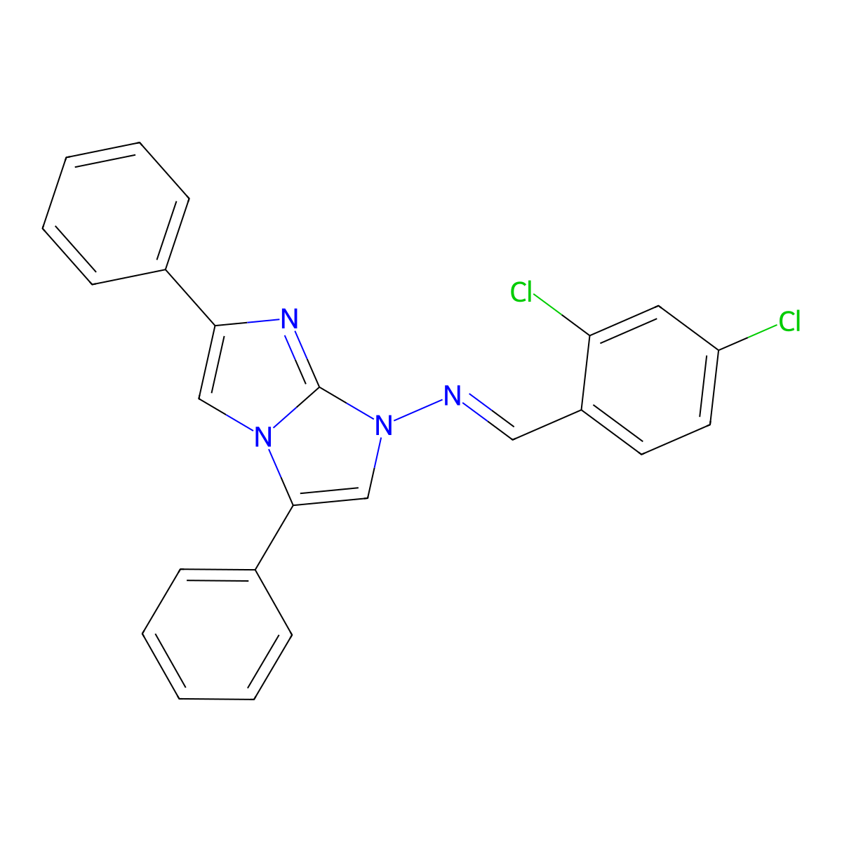 1-(2,4-dichlorophenyl)-N-(3,6-diphenylimidazo[1,2-a]imidazol-1-yl)methanimine molecular structure, CAS 4848-08-2