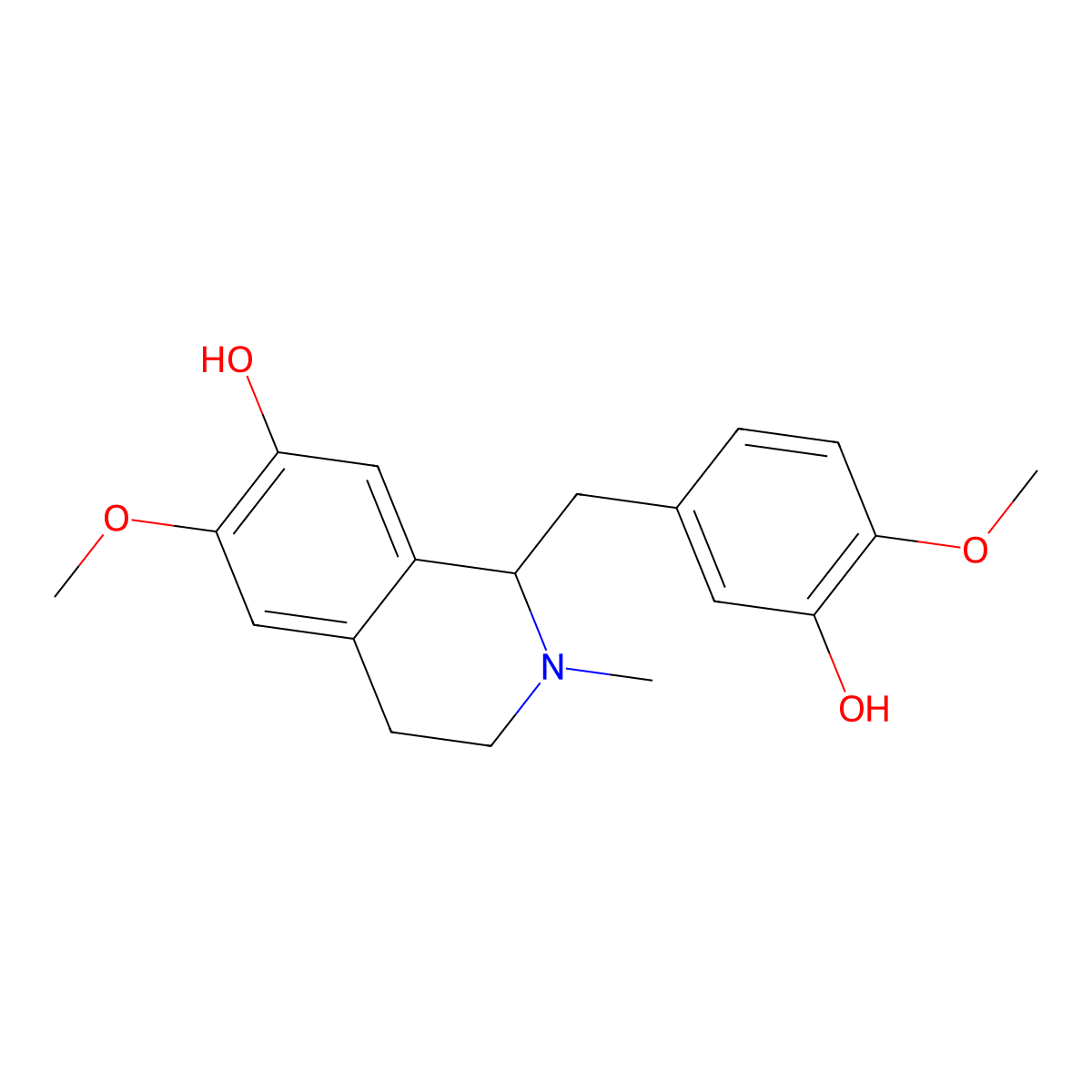 Reticuline molecular structure, CAS 485-19-8