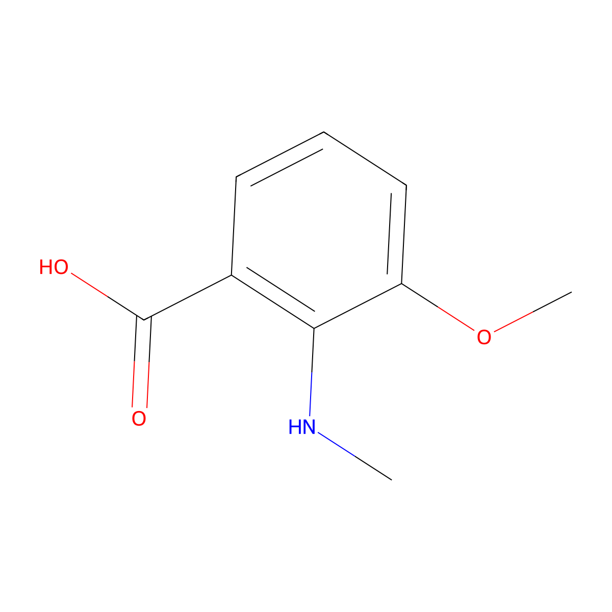 3-Methoxy-2-(methylamino)benzoic acid molecular structure, CAS 485-27-8