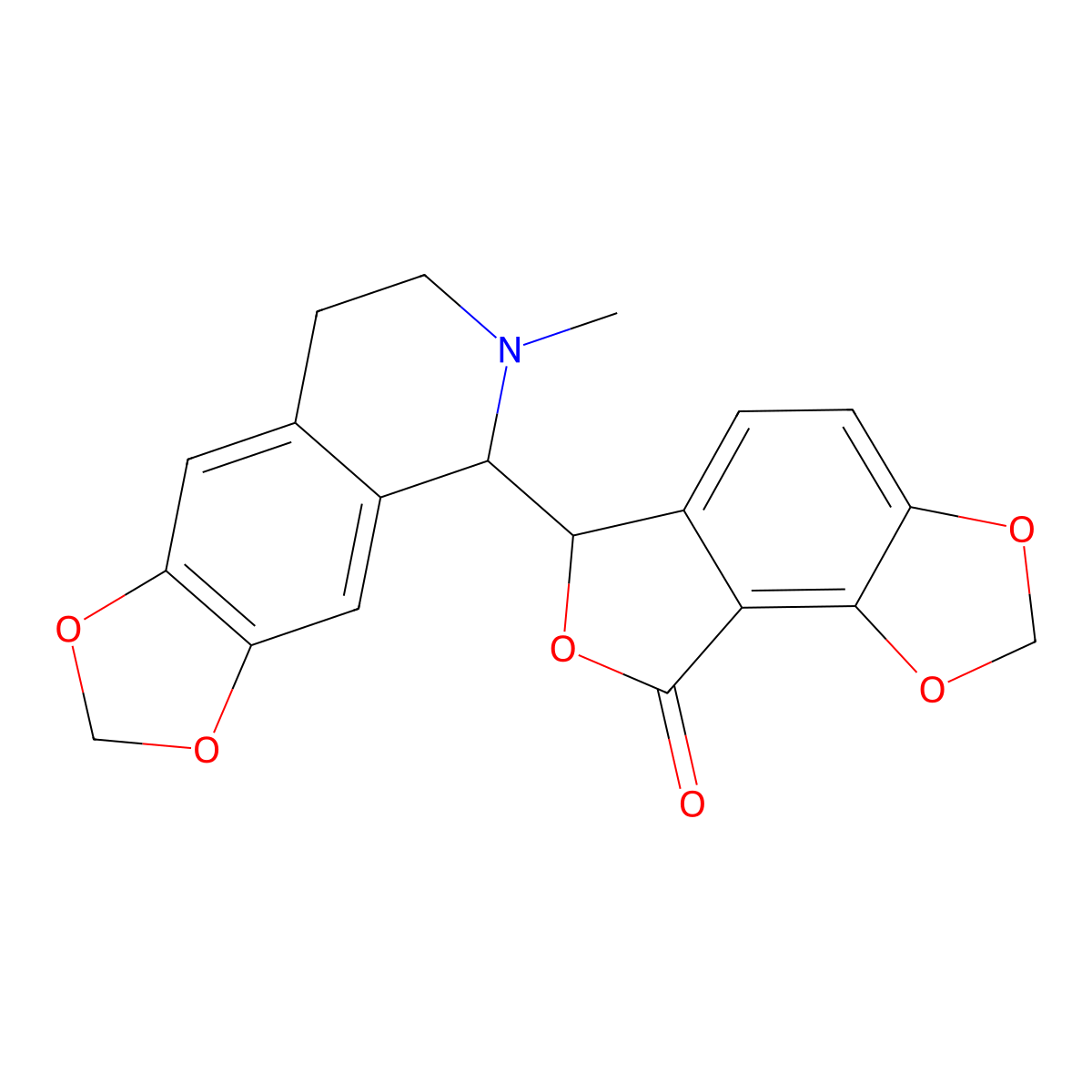 Bicuculline molecular structure, CAS 485-49-4