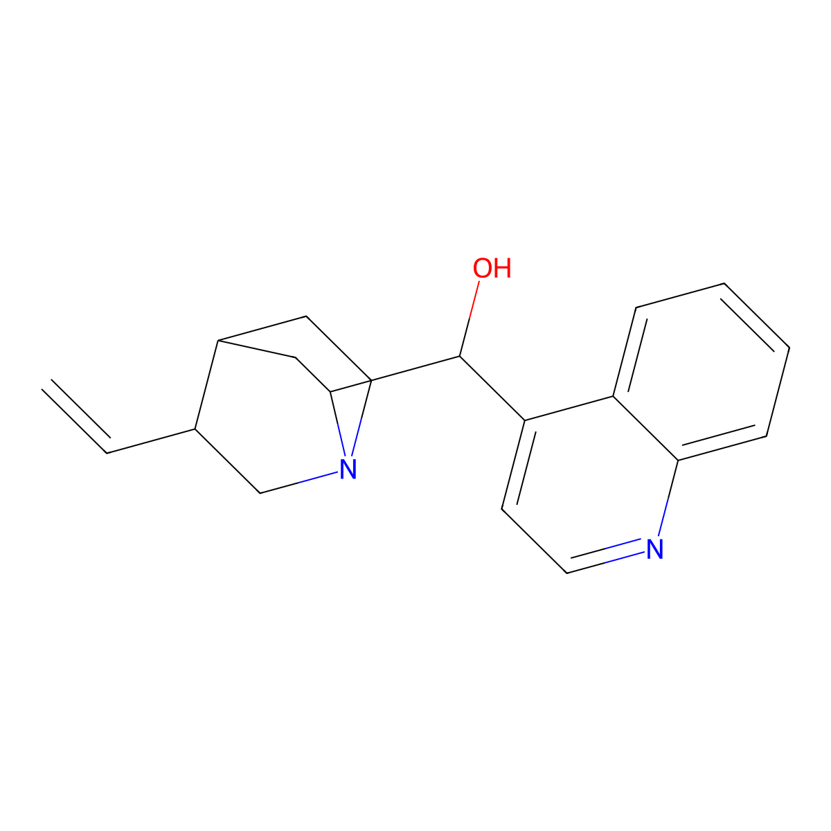 Cinchonidine molecular structure, CAS 485-71-2