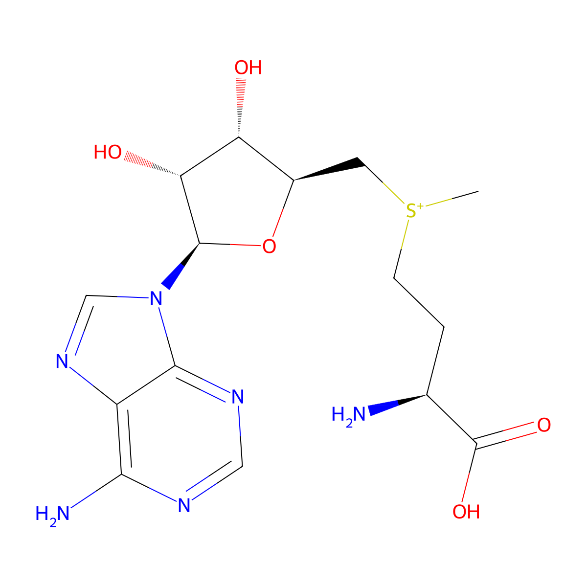 S-adenosyl-L-methionine molecular structure, CAS 485-80-3