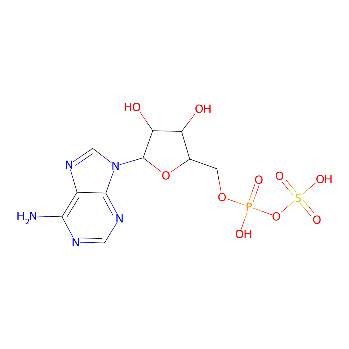 Adenosine 5'-Phosphosulfate molecular structure, CAS 485-84-7