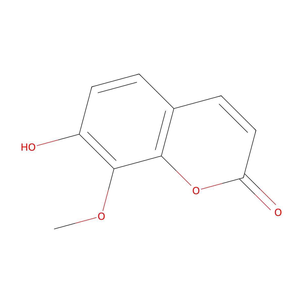 7-Hydroxy-8-methoxycoumarin molecular structure, CAS 485-90-5