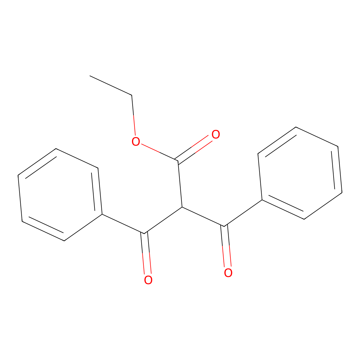 Ethyl 2-benzoyl-3-oxo-3-phenylpropionate molecular structure, CAS 4850-82-2