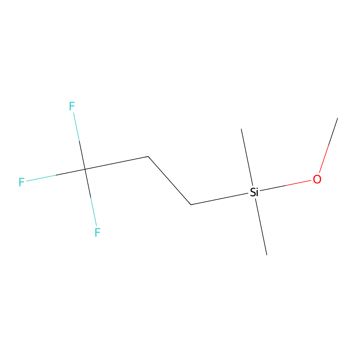 Methoxy(dimethyl)(3,3,3-trifluoropropyl)silane molecular structure, CAS 4852-13-5