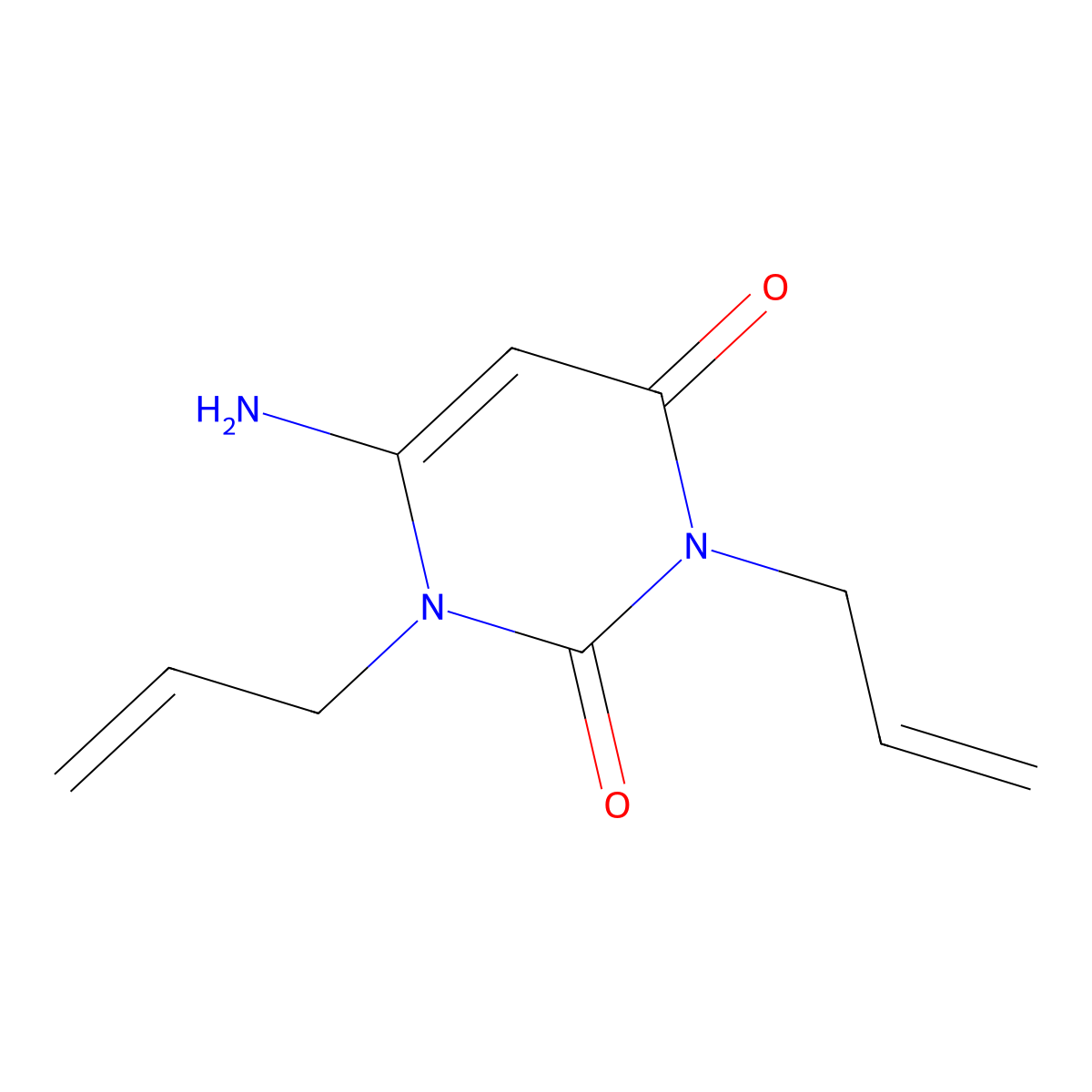 1,3-Diallyl-6-aminouracil monohydrate molecular structure, CAS 4852-19-1