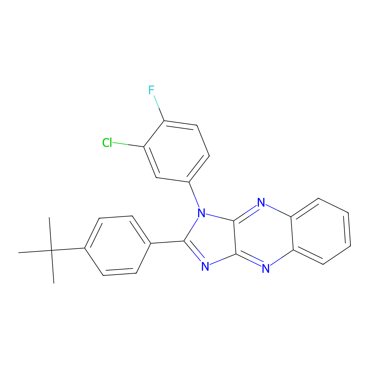 2-(4-Tert-butylphenyl)-3-(3-chloro-4-fluorophenyl)imidazo[4,5-b]quinoxaline molecular structure, CAS 4852-88-4