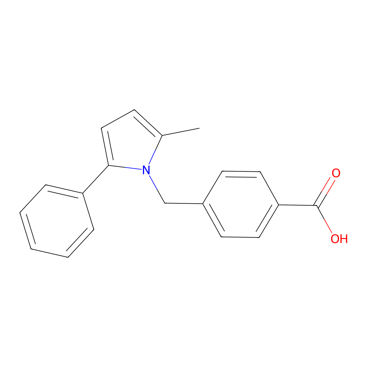 4-[(2-methyl-5-phenyl-1H-pyrrol-1-yl)methyl]benzoic acid molecular structure, CAS 4853-37-6