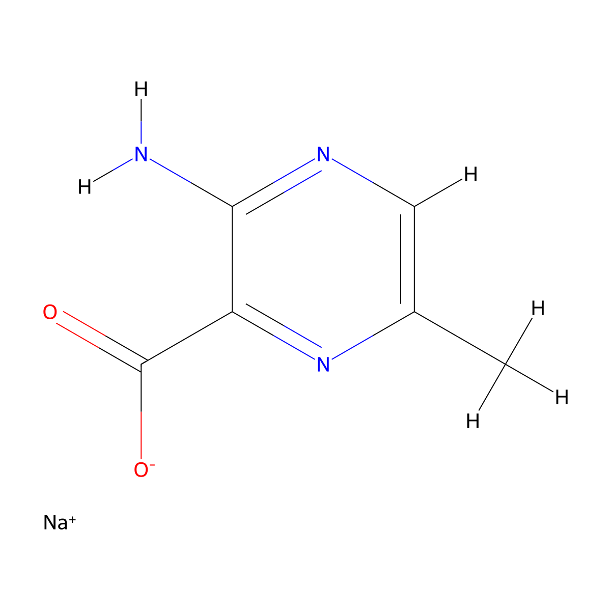 Sodium 3-amino-6-methylpyrazine-2-carboxylate molecular structure, CAS 4853-46-7