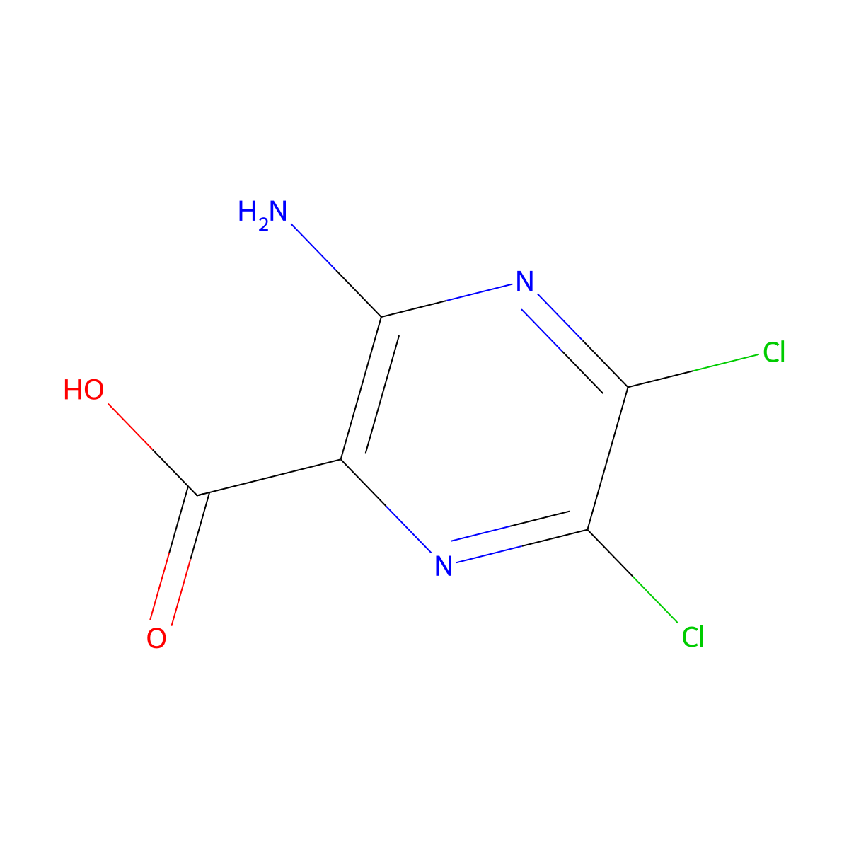 3-Amino-5,6-dichloropyrazine-2-carboxylic acid molecular structure, CAS 4853-52-5