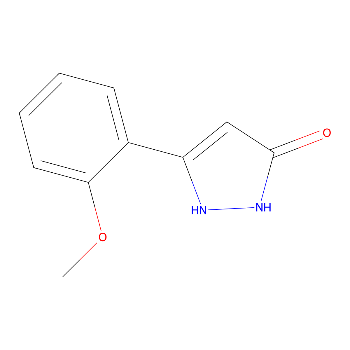 3-(2-methoxyphenyl)-1H-pyrazol-5-ol molecular structure, CAS 485317-15-5